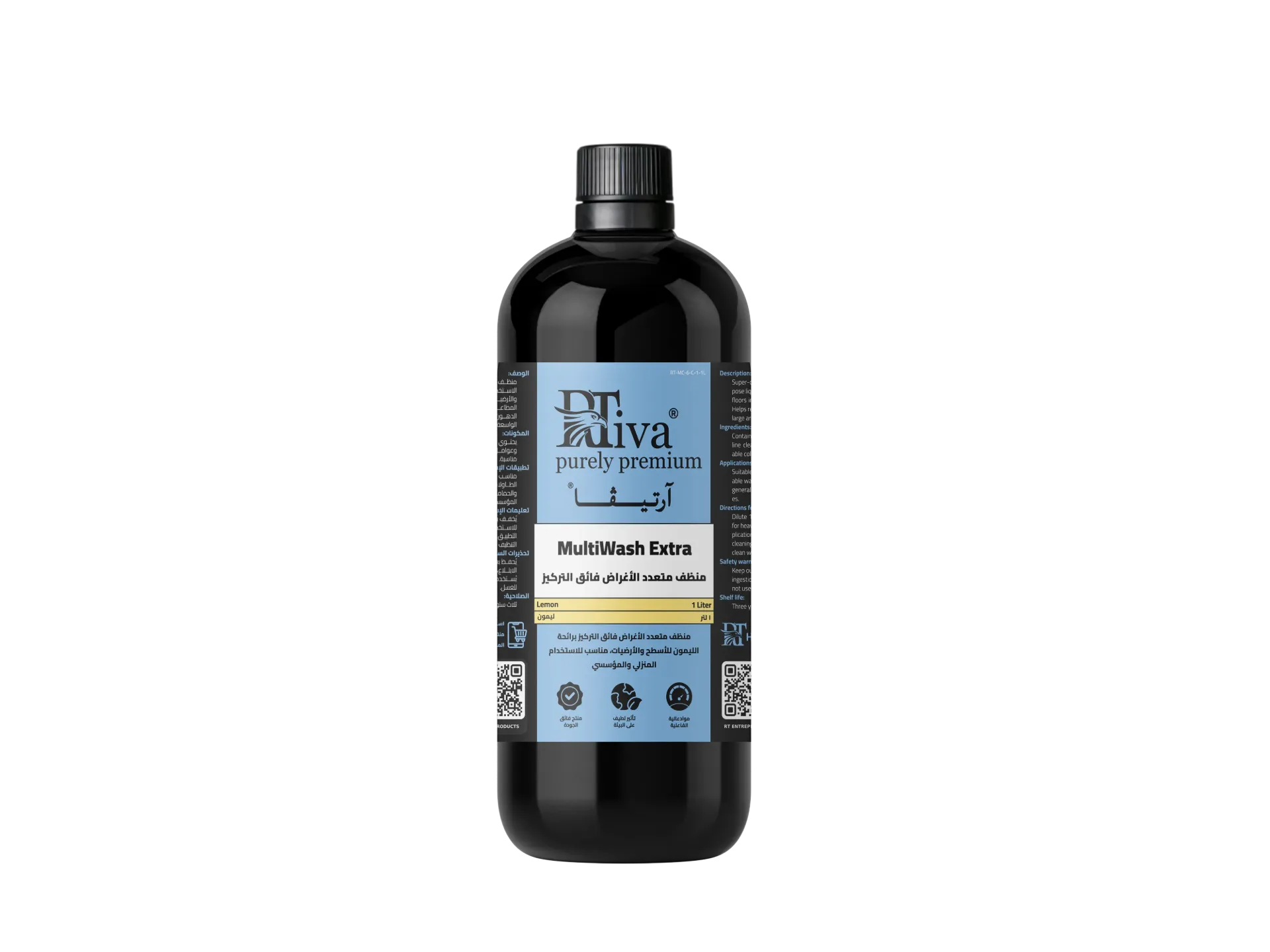 [1RT-MC-6-C-1-1L] Rtiva MultiWash Extra Lemon – منظف متعدد الأغراض ليمون فائق التركيز (آرتيڤا) (١ لتر)
