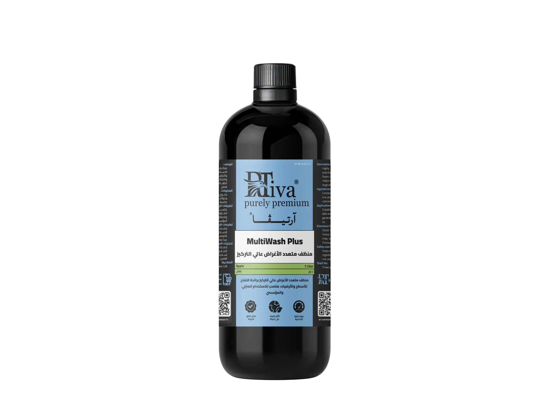 [1RT-MC-6-B-2-1L] Rtiva MultiWash Plus Apple – High-Concentrate Multi-Purpose Surface Cleaner (1 L)